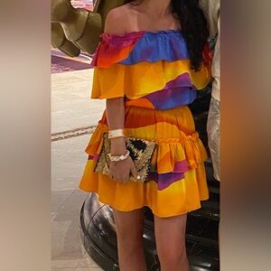 Vibrant Orange and Purple Women's dress